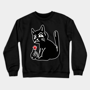 Black Cat of Doom on Halloween Crewneck Sweatshirt